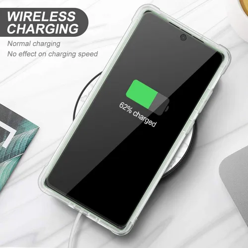 Vista 6 de SURITCH Funda transparente para Samsung Galaxy Note 20 (solamente) de 6.7 pulgadas, [protector de pantalla integrado], protección de cuerpo