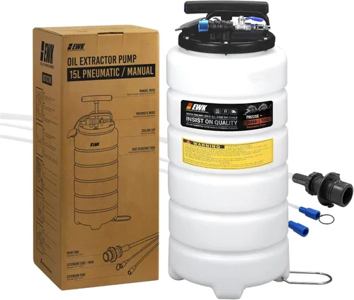 Vista 10 de EWK aspiradora y cambiador de aceite de 6.5 litros neumática/manual, bomba extractora de líquido, removedor de tanque