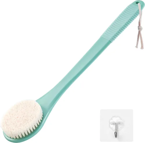 Vista 8 de Limpiador de espalda para ducha, cepillo corporal de ducha para limpieza con mango largo para ducha, limpiador de espalda de 17 pulgadas para ducha