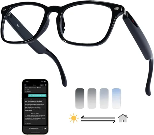 Vista 13 de Lentes de traducción Bluetooth inalámbricos inteligentes AI para hombres/mujeres con altavoces/Bluetooth y más de 140 idiomas traducción