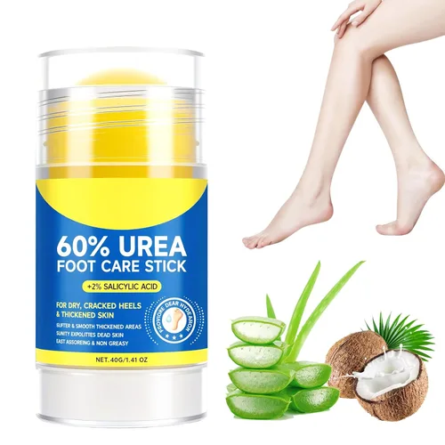 Vista 9 de Crema para pies 60% urea, hidratante profunda, antigrietas para pieles secas, duras y ásperas, fórmula mejorada repara, suaviza, suaviza, crema