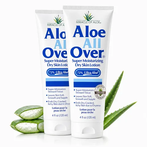 Vista 11 de Miracle of Aloe Loción súper hidratante para la piel seca de Aloe All Over (paquete de 3, 1 onza) - Fabricado con gel de aloe vera 72% UltraAloe