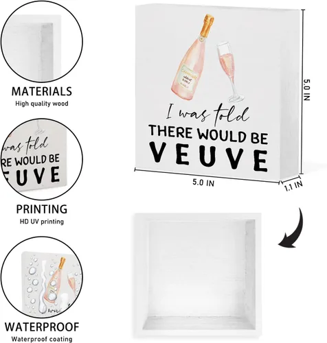 Vista 6 de Cartel de madera de champán rosa divertido, regalo de anfitriona de champán para mujeres, diseño de vino espumoso Grandmillennial, placa decorativa