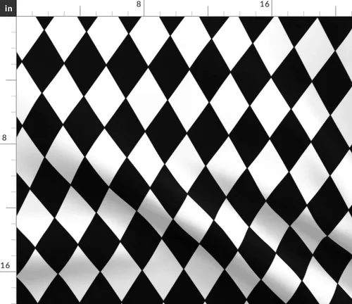 Vista 3 de Spoonflower Tela Diamante Negro Blanco Geométrico sobre Petal Signature Algodón