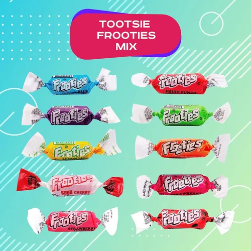 Vista 5 de FROOTIES Taffy Candy 2 LB (10 sabores surtidos de mezcla) – Caramelos a granel, caramelos envueltos individualmente, masticables de frutas, sin maní