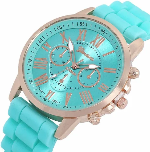 Vista 2 de CdyBox Correa de silicona para mujeres y hombres, reloj casual de cuarzo analógico, pulsera unisex de color gelatina (paquete de 10), Movimiento