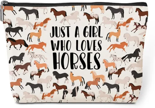 Vista 8 de jeilink Linda chica ama a los animales, bolsa de maquillaje divertida de viaje, bolsa de aseo de viaje, recuerdos de fiesta de animales, decoración