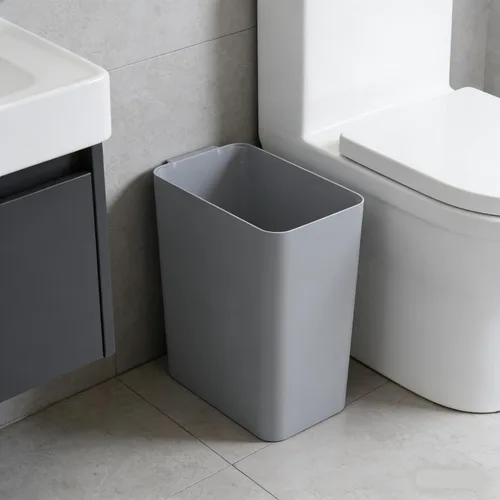 Vista 5 de Zopnny Cubo de basura de plástico, papelera, 4.5 galones, paquete de 3, color gris