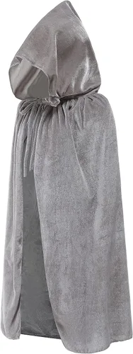 Vista 2 de Kids Hooded Velvet Cloak Robe Halloween Cosutme Cape Fancy Cosplay Costumes 3 to 16 Years