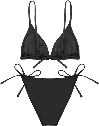 Vista 2 de Holipick Women Two Piece Swimsuit Sexy Triangle Bathing Suit Top String Bikini Sets Tie Side Swimwear