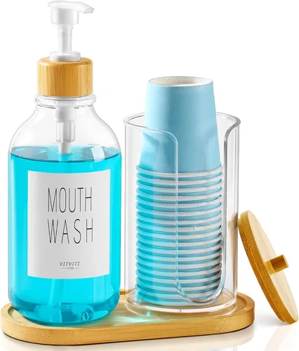 Vista 8 de VITVITI Paquete de 30 vasos para enjuague bucal de baño, taza de papel desechable de café de 3.7 onzas, taza pequeña para enjuague bucal/bebidas