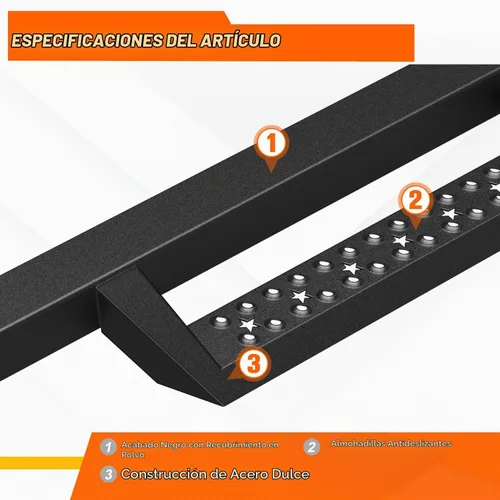 Vista 4 de Estribos de barras Nerf de 2.75 pulgadas, color negro, compatibles con Chevy Silverado/GMC Sierra Extended Cab (par)