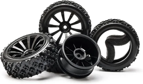 Vista 6 de Paquete de 4 ruedas y neumáticos hexagonales RC todoterreno de 0.472 in de alto rendimiento - Neumáticos RC a escala 1/10 mejorados para una