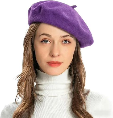 Vista 63 de ZLYC Boina Francesa de Lana Sombrero Color Sólido Gorra Boina para Mujeres y Niñas Amarillo básico
