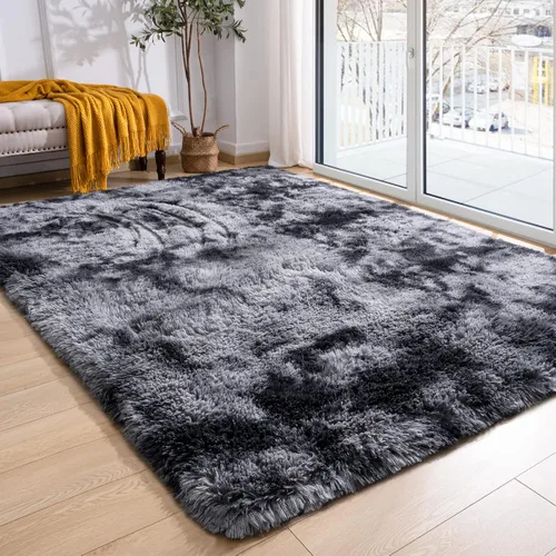 Vista 204 de Softlife Alfombra naranja para dormitorio, alfombra de felpa esponjosa para sala de estar para niñas, alfombra lanuda para niños, alfombra suave