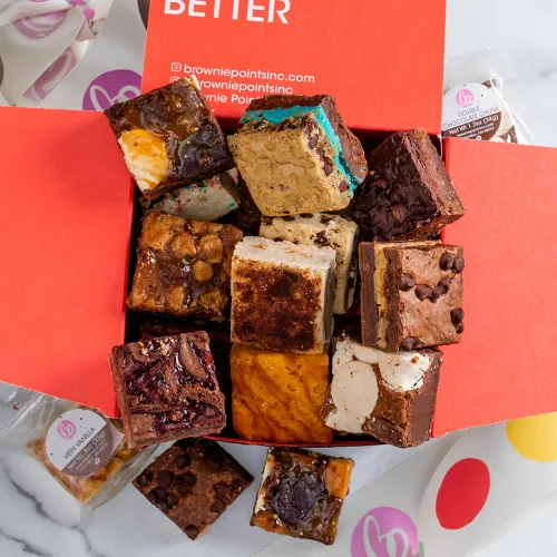 Vista 13 de Brownie Points Brownies para bebé, 75 ingredientes envueltos individualmente, ingredientes finos y frescos, caja de regalo y cestas de regalo