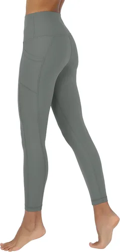 Vista 3 de 90 Degree By Reflex Leggings de cintura alta para mujer, elásticos, longitud al tobillo, con bolsillos laterales