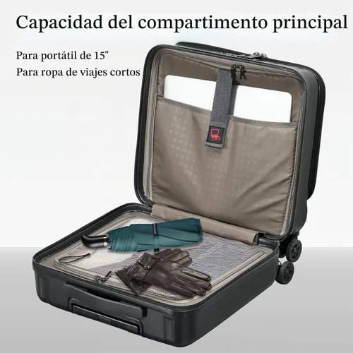 Vista 3 de Kaleenie Maletín de mano de 16" con 2 compartimentos para laptop Negro