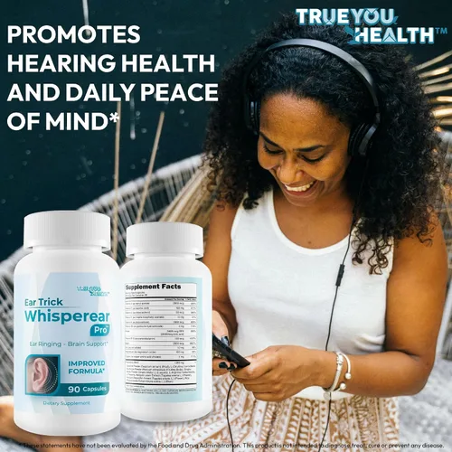 Vista 6 de Ear Trick Whisperear Pro Clear Suplemento auditivo para aliviar el tinnitus – Nuestro mejor remedio para el zumbido de oído para alivio del zumbido