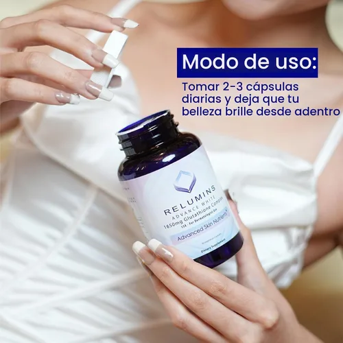 Vista 5 de Suero de blanqueamiento Relumins Advance White con complejo de glutatión, fórmula dermatológica 15× con nutrientes de la piel avanzados de 0.058