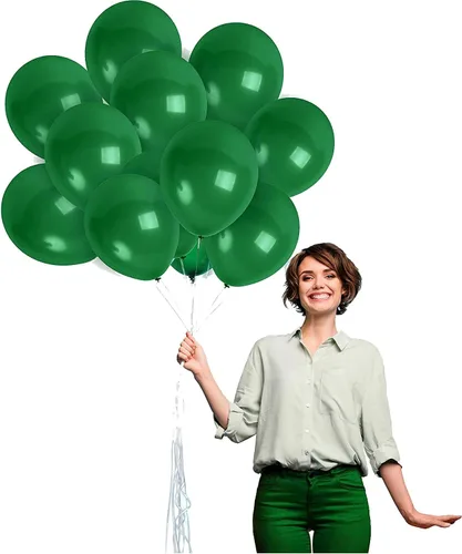 Vista 7 de Decoraciones de fiesta de graduación verde amarillo 2026/decoraciones de graduación verde amarillo / globos verdes dorados de 20 piezas