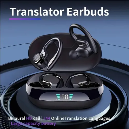 Vista 2 de Auriculares con traductor AI en 144 idiomas - Auriculares inalámbricos Bluetooth en tiempo real