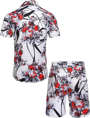 Vista 3 de Daupanzees - Camisa hawaiana de manga corta con botones para hombre