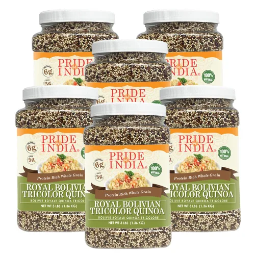 Vista 9 de Pride Of India - Quinua real roja natural - 100% boliviana de grado superior rico en proteínas de grano entero, tarro de 1.5 libras (24oz)