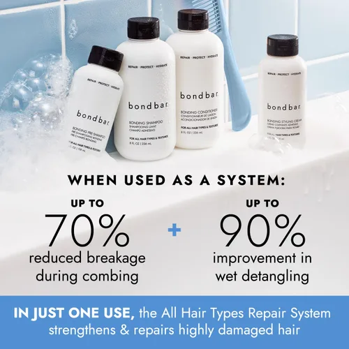Vista 5 de Bondbar Champú Reparador, Protege, Fortalece e Hidrata Todos los Tipos y Texturas de Cabello, Previene el Efecto Esponja y el Encresparse, Añade