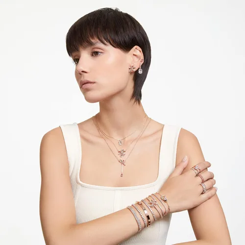 Vista 6 de SWAROVSKI Matrix ring, Baguette cut, Pink, Rose gold-tone Finish