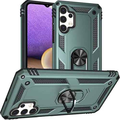 Vista 23 de Yiakeng Funda para Galaxy A32 5G, Samsung A32 5G, fundas protectoras de grado militar con anillo para Samsung Galaxy A32 5G (verde militar)