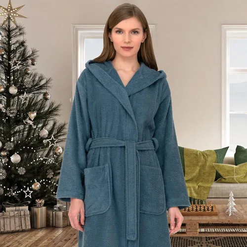 Vista 4 de TowelSelections Bata de baño con capucha de algodón de alta calidad para mujer, batas de tela de rizo suave para mujer, XS-3X