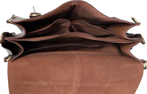 Vista 4 de cuero Maletín de cuero de 18 pulgadas portátil Messenger Bolsas para hombres y mujeres mejor oficina College maletín bolsa de hombro