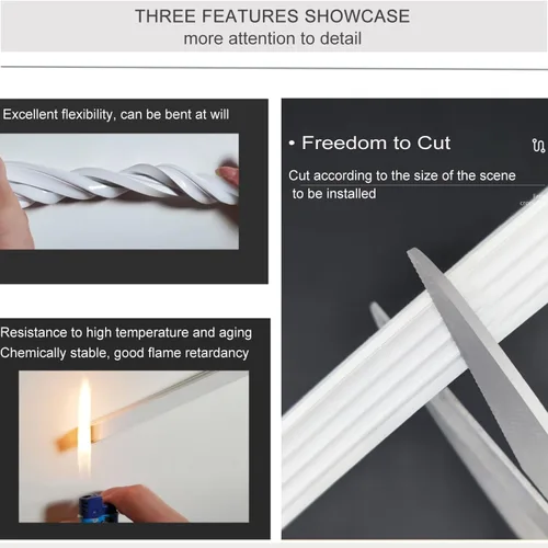 Vista 2 de JARBIH 16.4Ft/5M Silicone Led Channel System, Flexible Tube for DIY Neon Light, U Shape Tube for 5mm Strip Lights Installation, Suitable for