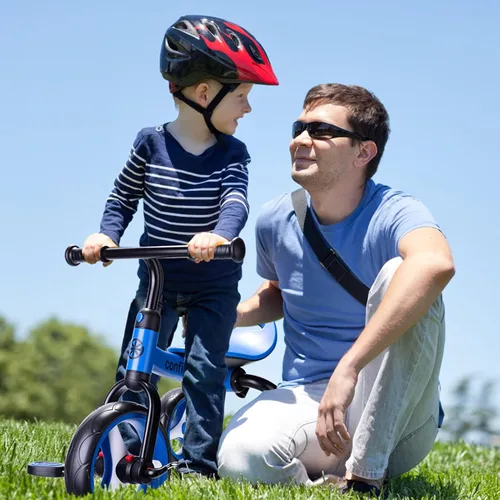 Vista 2 de YGJT Triciclo 4 en 1 para niños pequeños de 2 a 5 años, triciclos plegables para niños pequeños con asiento ajustable y pedal extraíble, juguetes