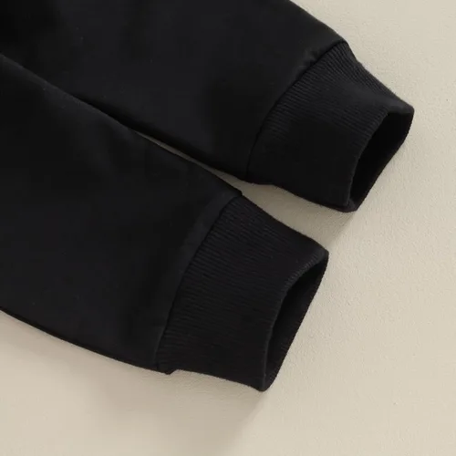 Vista 6 de Conjunto de 2 piezas de sudadera de manga larga con cuello redondo y pantalones deportivos para bebé niño