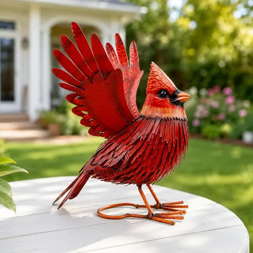 Vista 7 de Nacome Blue Jay Garden Decor Metal Yard: esculturas resistentes a la intemperie con estacas, adornos fáciles de montar para interiores y exteriores