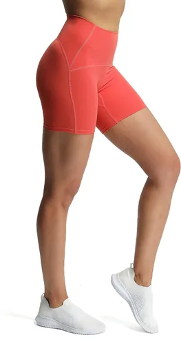 Vista 4 de Aoxjox Scarlett Scrunch - Pantalones cortos de ciclismo para mujer, control de abdomen, tiro alto, ejercicio, atletismo, gimnasio, correr, yoga, 6