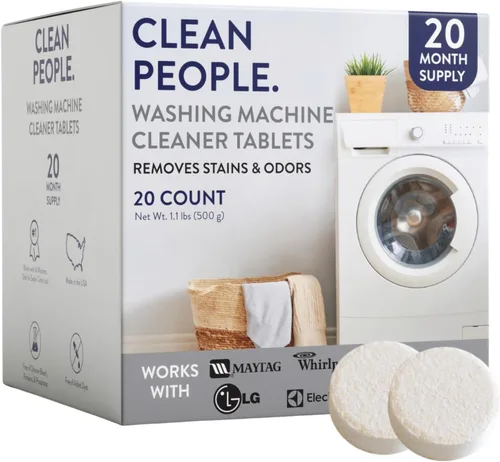 Vista 7 de THE CLEAN PEOPLE Limpiador de lavadora – Pastillas limpiadoras para lavadora para eliminar el olor, la suciedad y la acumulación de incrustaciones