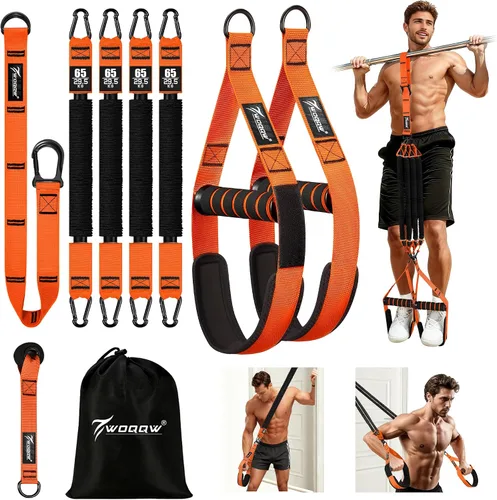Vista 9 de Pull Up Assistance Bands, Heavy Duty Resistance Bands with Handles, Exercise Band with Door Anchor, Adjustable Workout Band Set for Pull Up Bar
