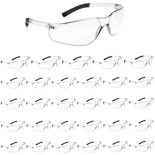 Vista 18 de Salfboy Gafas de seguridad transparentes a granel de 10 ANSI Z87.1, gafas protectoras resistentes a arañazos para trabajo, laboratorio, construcción