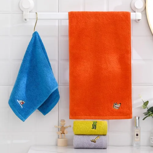 Vista 3 de sense gnosis Toallas faciales de 100% algodón para niños, toallas de dedo para baño, juego de toallas bordadas con animales para niños y toallitas