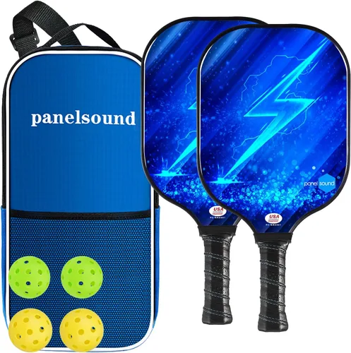 Vista 7 de Pickleball Paddles Set of 2 or 4, USAPA Approved Fiberglass Pickleball Racket Set with 4 Outdoor Pickleballs and 1 Carrying Case