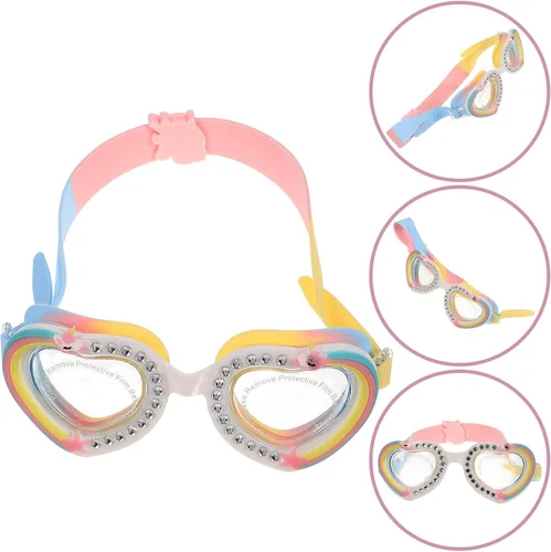 Vista 8 de Hemobllo Swim Goggles with Heart-shaped Frame Comfortable Anti-leak Eye Protector for Lightweight Flexible Strap and Fog Resistant Pool Glasses for