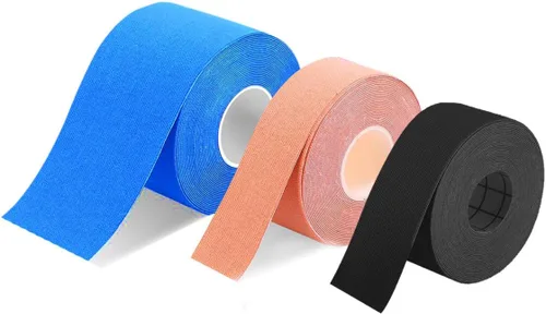 Vista 8 de Cinta de kinesiología sin cortar a granel, cinta terapéutica física para deportes, atletismo, terapia, paquete de 3 unidades de 2 pulgadas x 16.4