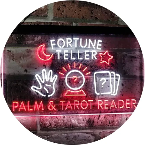 Vista 17 de Fortune Teller Palm Tarot Reader - Letrero de neón LED de doble color, azul y rojo, 24 x 16 pulgadas st6s64-i3118-br