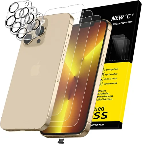Vista 40 de NEW'C 3x Protector de privacidad para pantalla de iPhone 13 (15,49 cm) + 3x Protector de lente de cámara, protección del sensor, película de vidrio