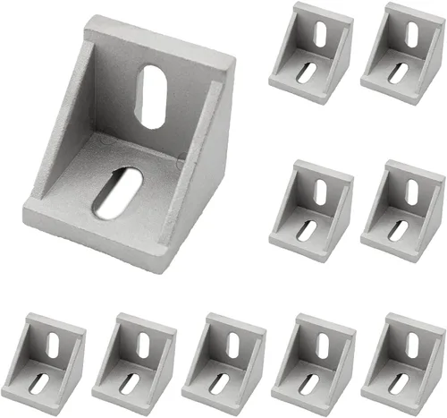 Vista 18 de Paquete de 10 soportes de esquina de perfil de aluminio, cierre de junta de ángulo recto en forma de L, conector para perfil de extrusión
