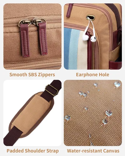 Vista 6 de Celvetch Bolso de mensajero para hombre Bolso de hombro de lona para hombre, bolso cruzado para el trabajo