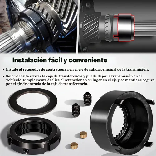 Vista 4 de Bonbo Kit de retención de tuerca de bloqueo de engranaje de 5ª y llave de tuerca de engranaje de 1/2 pulgada para transmisión Dodge Cummins NV4500